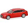 Herpa modellino auto Audi A6 Avant, rosso, miniatura in scala 1:87, oggetto da collezione, Made in Germany, modello in plastica