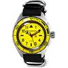 VOSTOK | orologio subacqueo russo a carica automatica Komandirskie K-65 uomo | WR 200 m | Modello 650859, nero, Subacqueo, a carica automatica