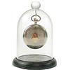 SELVA Cupola di vetro con gancio , per proteggere gli orologi da taschino dalla polvere, base di legno con finitura laccata nera (Ø interno 68 mm), orologio da taschino non incluso, Vetro acrilico.