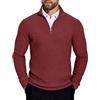 COOFANDY Maglioni da uomo invernali con collo a camicia, felpe con cappuccio in maglia a nido d'ape, felpe casual con bottoni, felpe trapuntate, Blu scuro., M