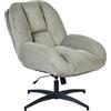 MEUBLE COSY Poltrona Girevole Regolabile in Altezza, Sedia da Salotto Imbottita Funzione di Inclinazione Libera, Poltroncina Relax con Schienale in Velluto a Coste, Grigio