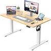 JUMMICO Scrivania regolabile in Altezza, Standing Desk, Piano Unico 15 mm, con 2 Memoria Altezza, Allarme Anti-Sedentarietà, Scrivania Ufficio Elettrica Regolabile, Scrivania Gaming, Beige