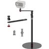 IFOOTAGE Cobra RB-A400-PE Supporto per Proiettore Professionale in Alluminio, Piedistallo da Pavimento Resistente con Base Rotonda Zavorrata, Altezza Regolabile, per Proiettori,Diametro Base: 40 cm
