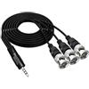 Mllepjdh Cavo di prolunga da 3,5 mm a tre BNC per test di laboratorio e sistemi di visualizzazione Monitor Indicazione Splitter