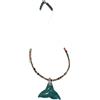 Ethnos Barcelona Girocollo con ciondolo a forma di coda di balena in argento e resina verde. Lunghezza: 39,5 cm.