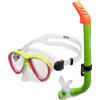 arena Set Maschera e Boccaglio Bambini, Maschera Snorkeling, Maschera Mare, Boccaglio Snorkeling Bambina con Tecnologia Anti-Infiltrazione, Tubo Flessibile con Valvola Spurgo, Silicone Ipoallergenico