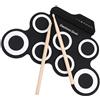 Batteria Elettronica Portatile Kit Roll Up Drum Bacchette Integrate per