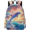 TPISLI Zainetto Dolphin Bambino Classe 2 Zaino per Computer Sea Creature Bambina Classe 3 Cartella Scolastica Primaria Backpack, Gite Tempo Libero Uso Quotidiano