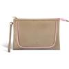 Braccialini Milly Compatta ma capiente, questa pochette misura L in nylon unisce praticità e stile in un design essenziale. Il nero è illuminato dal pannello stampa leopardata e dai profili rosa a