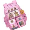 Générique Capybara Backpack, Cartoon Animal School Bag Waterproof, Adorable Cute Animals Book Bags, Large Capacity Bookbag for Kids Students Travel School Supplies, Multicolor, Rosa, Se référer au