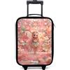NoBoringSuitcases.com® Valigia Per Bambini Compatto 48x31x19 cm Bagaglio Ultraleggero Trolley A Mano Rigidi LED Ruote Valigie Bimbi - Ragazze - Fata dei fiori - Rosa - Mondo