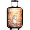 NoBoringSuitcases.com NoBoringSuitcases© Valigia Per Bambini Personalizzato Con Un Nome Bagaglio | 48x31x19 cm - Ultraleggero Trolley A Mano Rigidi LED Ruote Valigie Bimbi - Ragazze - Unicorno - Farfalla - Rosa