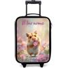 NoBoringSuitcases.com NoBoringSuitcases© Valigia Per Bambini Personalizzato Con Un Nome Bagaglio | 48x31x19 cm - Ultraleggero Trolley A Mano Rigidi LED Ruote Da Viaggio - Ragazze - Criceto - Fiore - Natura - Animale