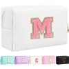 Boletochic Borsa Trucco per Ragazze e Donna, Borse Trucco Personalizzate Iniziali, PU Impermeabile Con Cerniera, Organizer da Viaggio, Borsa per Cosmetici, Regalo di Compleanno