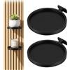 YAXIAO 2 Pezzi Supporto per Piante per Pannelli Acustici 13×11.5cm Petg Mensole per Pannelli Fonoassorbenti Scaffale per Pannello Acustico per Fiori,Piante,Giardino,Balcone,Oggetti Decorativi(Nero)