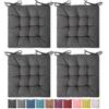 SQUARE MOON Confezione da 4 cuscini per sedia, comodi cuscini per sedia, per interni ed esterni, sedie da pranzo, sedie da ufficio, sedie da scrivania (40,6 x 40,6 cm, confezione da 4, grigio scuro)