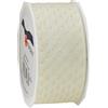 PRÄSENT Prasent - Nastro in Organza con Motivo a Pois, 40 mm x 20 m, Colore: Crema e Oro