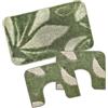 Prati di Casa Tappeto da Bagno Parure Camelia 3pz MADE IN ITALY (NATURE-VERDE)