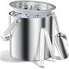 Huiguli Secchiello per Ghiaccio 3L in Acciaio Inox a Doppia Parete