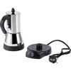 Hongzer Caffettiera elettrica Moka, caffettiera espresso in acciaio inossidabile, caffettiera elettrica spina europea 220V(300ml)