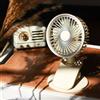 YZYOE Clip ricaricabile su piccolo ventilatore con luce LED, clip portatile esterna su ventilatore, 3 modalità.