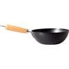 NEIQIUWING Wok giapponese non rivestito in ferro battuto 20 cm per piano cottura a induzione gas elettrico padella più piccola per single manico ergonomico resistente al calore (A-20 cm)