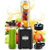 ToToppioneer Frullatore,Mini Frullatore Portatile,Blender da 500W,Smoothie Maker Dotato di 2 Bottiglie in Tritan da 600ml Senza BPA,Frullatore Elettrico con 4 Lama in Acciaio Inossidabile,Smontabili