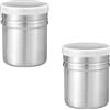 Ginddy 2 Pezzi Spargi Cacao in Polvere in Acciaio Inossidabile con Coperchio - Dispenser Setaccio Farina, Dosatore Zucchero a Velo per Cucina/Barbecue/Caffè (5x6.5cm)