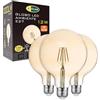 CLAR- Lampadina a globo E27 LED, lampadina E27 LED vintage G125 filamento, Luce Calda 2500ºK (Pack 3)