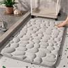 Mozzeilee Tappeto da bagno in memory foam, super assorbente dell'acqua, extra morbido, per vasca da bagno, doccia, antiscivolo, lavabile in lavatrice, per corridoio, colore grigio, 50 x 80 cm