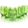 Yanglonghui Set di 6 bicchieri da vino in plastica acrilica, infrangibili e impilabili, senza BPA, lavabili in lavastoviglie, bicchieri riutilizzabili per feste e uso a bordo piscina (verde, 590 ml)