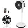 Dimplex DUOCOOL Smart Ventilatore con Cavo 2-in-1, Ventilatore a Piantana e da Tavolo, 5 Velocità + Turbo, Portata 20m, Silenzioso (36dB), App, Google Home, Alexa, Telecomando, Bianco