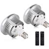 Obetuens Lampadina LED da 85 W, lampada fotografica dimmerabile da 3000 K a 5500 K con telecomando, attacco E27 per illuminazione da studio, casa, cucina, garage e ufficio (2 pacchi)