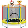 Redcoutt Trampolino per interni ed esterni, 150 cm, con rete di sicurezza, mini trampolino per bambini con cestino da basket, tappetino da salto robusto per ragazzi e ragazze