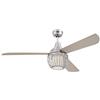 Westinghouse Lighting 7220840 Ventilatore da soffitto in Nichel Lucido Graham 132cm, Kit di Luce LED dimmerabile con Vetro Opale smarigliato, Paralume a Gabbia, Telecomando 54 W, Titanio