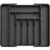 Lifewit Portaposate da Cassetto per Cucina da Cassetto, Vassoio Espandibile Porta Posate, Portaposate Regolabile in Plastica per Utensili, Cucchiai, Forchette e Coltelli, Medio, Nero