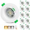 Aulaiyi Faretti LED da Incasso per Cartongesso Dimmerabili 230V, 5W 500LM Faretto Incasso Orientabili Regolabile 3CCT, IP44 Faretti LED Soffitto Ultrasottili per Bagno, Foro Ø68-80mm, Set di 10 Bianco