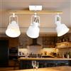 Aulaiyi Faretti da soffitto, Plafoniera a LED 3 luci Plafoniera per interni con attacco E14, Plafoniera Plafoniere con base rettangolare in legno, plafoniera a LED girevole a 350°, bianco (senza lampadina)