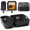 HONYAO Teglie in Silicone per Friggitrice ad Aria per Philips Airfryer Dual Basket 3000 Series 9L NA350/00, 2 Pezzi Accessori Friggitrice ad Aria senza BPA per Philips Airfryer 5000 Series NA550/00