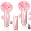 Uewpv Microfono rosa per iPhone e connettore USB-C, microfono lavalier con cancellazione del rumore, display a LED e clip girevole, ideale per vlog, TikTok e creazione di contenuti