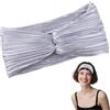 Guqqeuc Fasce elastiche larghe per donne e ragazze, fascia annodata color argento, per feste e balli scolastici, antiscivolo, da discoteca, fasce per capelli da donna, fasce elastiche per capelli per spa e