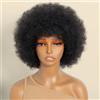 Joedir Parrucca afro capelli umani da donna per donne nere Kinky Curly Short Glueless Wig (1B, 10 pollici)