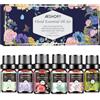 AESHORY Floreali Oli Essenziali per Diffusori 6 x 10ML, Set di Olio Essenziale di Aromaterapia Naturale al 100% per Massaggio, SPA - Lavanda, Rosa, Tè Bianco, Fiori di Ciliegio, Gelsomino, Ylang Ylang
