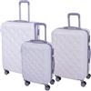 Coveri Set 3 Trolley Valigie Bagaglio a Mano Vintage Valigia Guscio Rigido In ABS 4 Ruote Manico teloscopico Doppio Scompartimento Interno e Chiusura di Sicurezza con combinazione (Bianco)