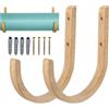Générique 2 pezzi in legno con viti, supporto portaoggetti per tappetino da yoga, per attrezzature di allenamento per interni domestici, fasce di resistenza, corda per saltare, blocco di rou