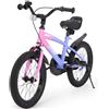 BODIOO Bicicletta per bambini da 18 pollici, per ragazzi e ragazze, con sedile regolabile, ruote di sostegno, freno a mano, freno a contropedale e telaio stabile, per conducenti da 114 a 137 cm (viola