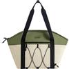 Chewtoyo Borsa termica da 28 litri, in tessuto Oxford, con cinghie larghe e manico rinforzato, verde e beige, per picnic all'aperto, campeggio, spiaggia, viaggi, conservazione della freschezza