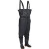 Ziaphsol Salopette con stivali e cintura, colore nero, taglia 39, poliestere rivestito in PVC, 0,48 mm, impermeabili, regolabili, pantaloni da pesca, caccia, fattoria e riva