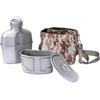 SILVERANT Kit militare da mensa in titanio, bottiglia d'acqua da 1000 ml con tazza e coperchio da 500 ml, set di pentole ultraleggere per campeggio, sopravvivenza, bushcraft e attività all'aperto