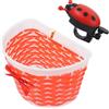 LAPYAPPE Cestino Anteriore per Bicicletta in Plastica Rossa, Fatto a Mano Lavorazione a Maglia e Fiocco, Comodo per Riporre Oggetti su Scooter e Bici Colore Colore Casuale Stili Multipli